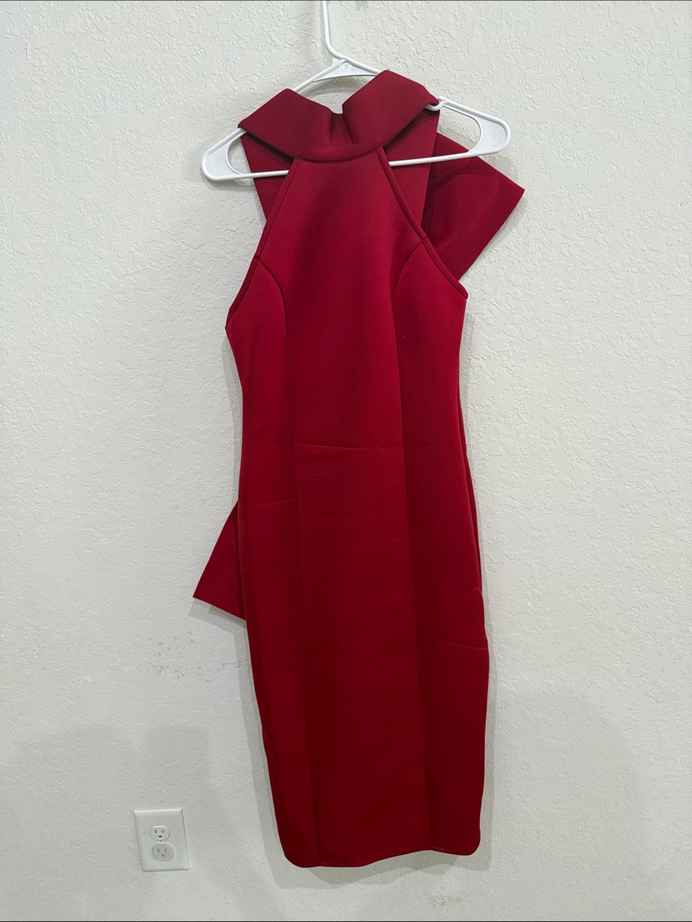 Red Halter Sheath Dress